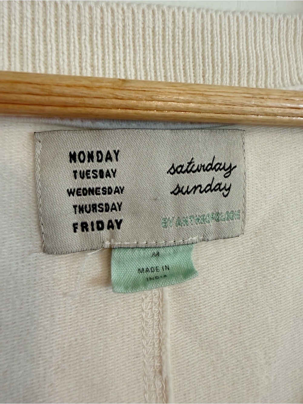 Saturday Sunday Anthro Pullover Lightweight Sweater Cream Side Buttons Medium - Picture 5 of 8